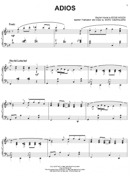 page one of Adios (Piano Solo)