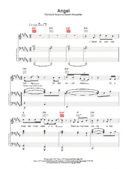 page one of Angel (Piano, Vocal & Guitar Chords)