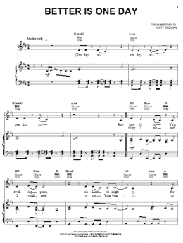 page one of Better Is One Day (Piano, Vocal & Guitar Chords (Right-Hand Melody))