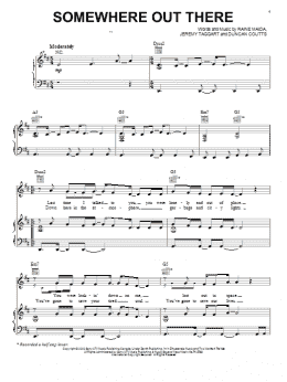 page one of Somewhere Out There (Piano, Vocal & Guitar Chords (Right-Hand Melody))