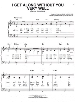 page one of I Get Along Without You Very Well (Except Sometimes) (Easy Piano)