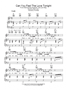 page one of Can You Feel The Love Tonight (from The Lion King) (Piano, Vocal & Guitar Chords)