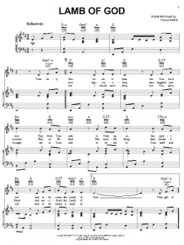 page one of Lamb Of God (Piano, Vocal & Guitar Chords (Right-Hand Melody))