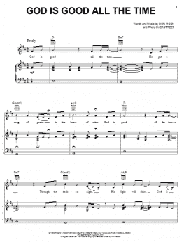 page one of God Is Good All The Time (Piano, Vocal & Guitar Chords (Right-Hand Melody))