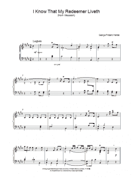 page one of I Know That My Redeemer Liveth (Piano Solo)