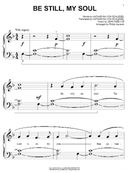 page one of Be Still My Soul (arr. Phillip Keveren) (Big Note Piano)