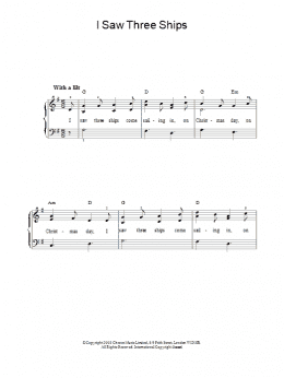 page one of I Saw Three Ships (Piano Solo)