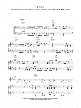 page one of Toxic (Piano, Vocal & Guitar Chords)