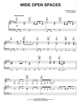 page one of Wide Open Spaces (Piano, Vocal & Guitar Chords (Right-Hand Melody))