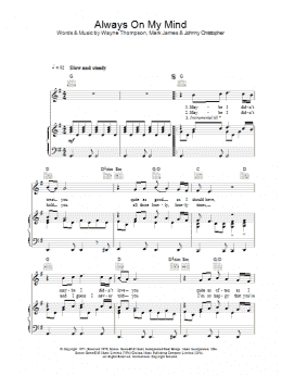 page one of Always On My Mind (Piano, Vocal & Guitar Chords)