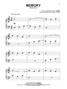 page one of Memory (from Cats) (Beginning Piano Solo)