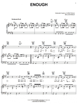 page one of Enough (Piano, Vocal & Guitar Chords (Right-Hand Melody))