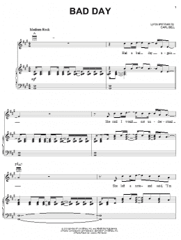 page one of Bad Day (Piano, Vocal & Guitar Chords (Right-Hand Melody))