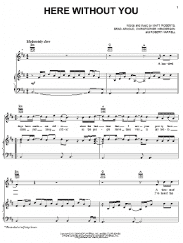 page one of Here Without You (Piano, Vocal & Guitar Chords (Right-Hand Melody))