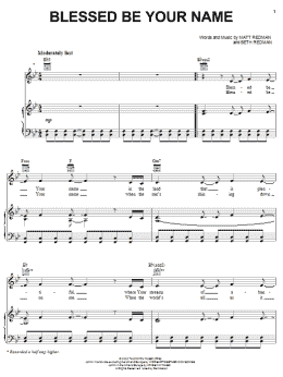 page one of Blessed Be Your Name (Piano, Vocal & Guitar Chords (Right-Hand Melody))