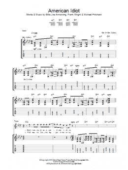 page one of American Idiot (Guitar Tab)