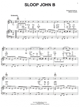 page one of Sloop John B (Piano, Vocal & Guitar Chords (Right-Hand Melody))