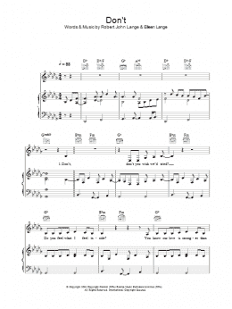 page one of Don't (Piano, Vocal & Guitar Chords)