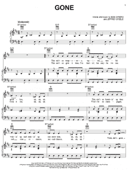 page one of Gone (Piano, Vocal & Guitar Chords (Right-Hand Melody))