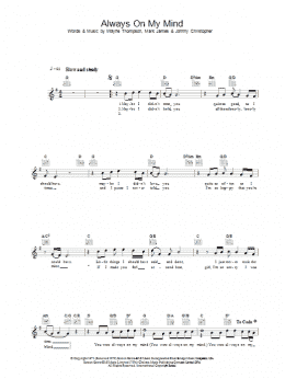 page one of Always On My Mind (Lead Sheet / Fake Book)