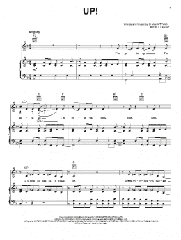 page one of Up! (Piano, Vocal & Guitar Chords (Right-Hand Melody))