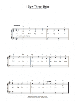 page one of I Saw Three Ships (Easy Piano)