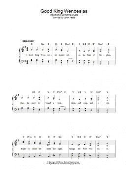 page one of Good King Wenceslas (Easy Piano)