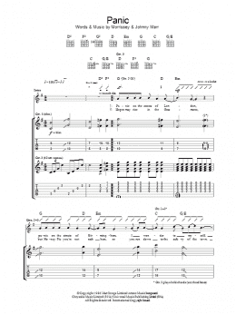 page one of Panic (Guitar Tab)