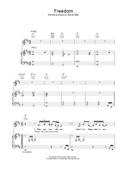 page one of Freedom (Piano, Vocal & Guitar Chords)