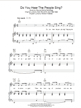 page one of Do You Hear The People Sing? (Piano, Vocal & Guitar Chords)