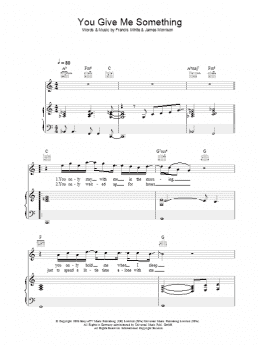 page one of You Give Me Something (Piano, Vocal & Guitar Chords)