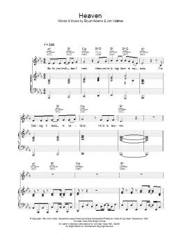 page one of Heaven (Easy Piano)