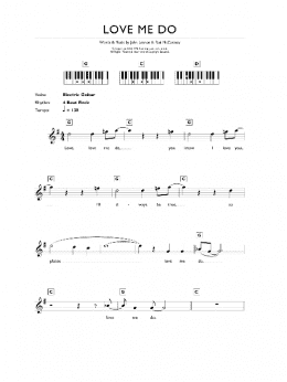 page one of Love Me Do (Piano Chords/Lyrics)