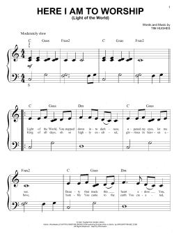 page one of Here I Am To Worship (Big Note Piano)