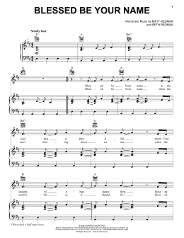 page one of Blessed Be Your Name (Piano, Vocal & Guitar Chords (Right-Hand Melody))