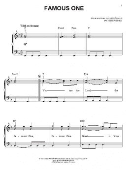 page one of Famous One (Easy Piano)