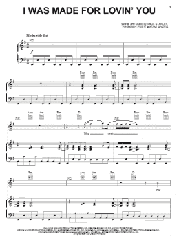 page one of I Was Made For Lovin' You (Piano, Vocal & Guitar Chords (Right-Hand Melody))