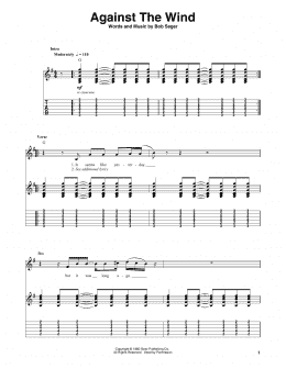 page one of Against The Wind (Guitar Tab (Single Guitar))