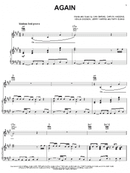 page one of Again (Piano, Vocal & Guitar Chords (Right-Hand Melody))