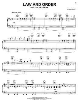 page one of Law And Order (Piano Solo)