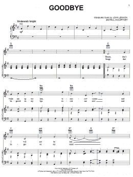 page one of Goodbye (Piano, Vocal & Guitar Chords (Right-Hand Melody))