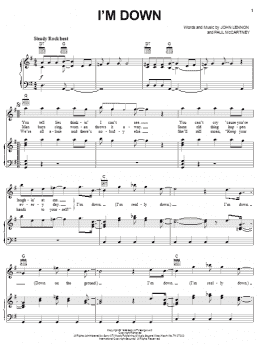 page one of I'm Down (Piano, Vocal & Guitar Chords (Right-Hand Melody))