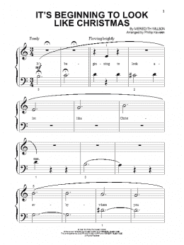 page one of It's Beginning To Look Like Christmas (Beginning Piano Solo)