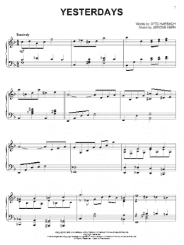 page one of Yesterdays (Piano Solo)