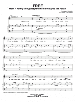 page one of Free (Piano & Vocal)