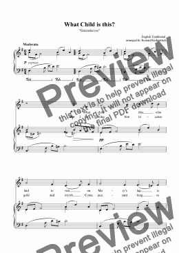 page one of "What Child is this?"-Xmas/Ephipany (Greensleeves) Download Sheet Music for