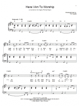 page one of Here I Am To Worship (Piano & Vocal)