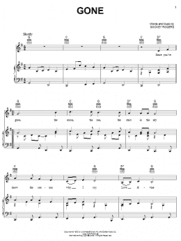 page one of Gone (Piano, Vocal & Guitar Chords (Right-Hand Melody))