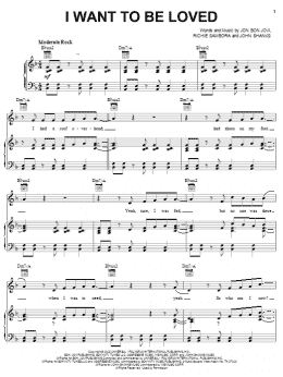 page one of I Want To Be Loved (Piano, Vocal & Guitar Chords (Right-Hand Melody))