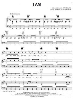 page one of I Am (Piano, Vocal & Guitar Chords (Right-Hand Melody))